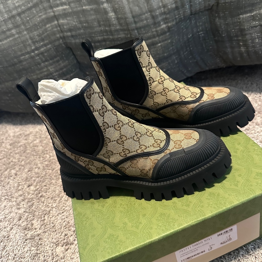 Brand New Authentic Gucci Canvas Boot